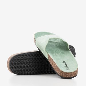 OUTLET Svetlo zelené dámske papuče značky Ratia - topánky