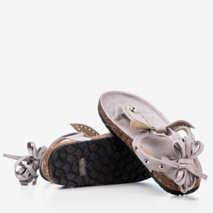 OUTLET Svetlosivé sandále Celione viazané - Obuv