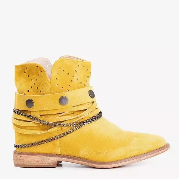 OUTLET Žlté čižmy a'la kovbojské topánky na vnútornom kline Salemi - Topánky