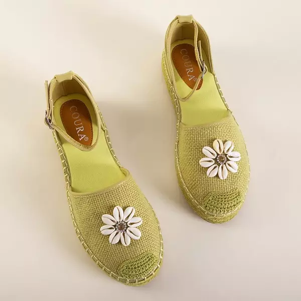 OUTLET Žlté dámske sandále a'la espadrilles na platforme Maybel - Topánky