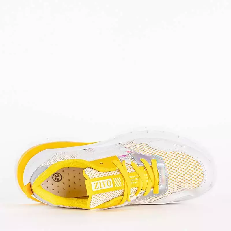 OUTLET Žlté dámske tenisky s holografickou vložkou Zisori - Obuv