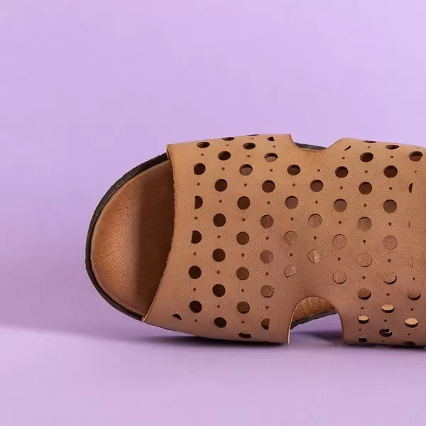 OUTLET béžové prelamované sandále Lionetta pre ženy - Obuv