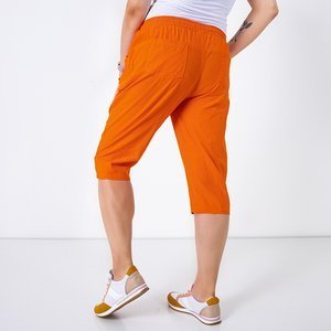 Oranžové dámske 3/4 šortky - Oblečenie