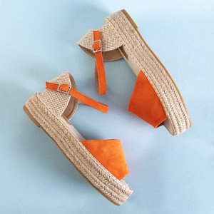 Oranžové dámske sandále na platforme Almira - Topánky