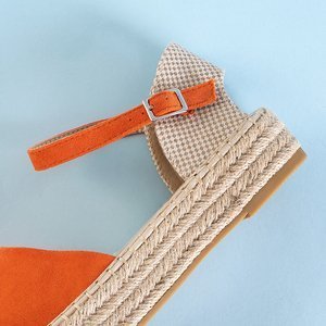Oranžové dámske sandále na platforme Almira - Topánky