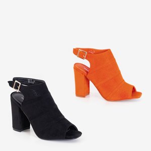Oranžové dámske sandále na vysokom podpätku od Mosane - topánky