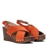 Oranžové sandály s vysokým podpatkem Vaia - Obuv 1