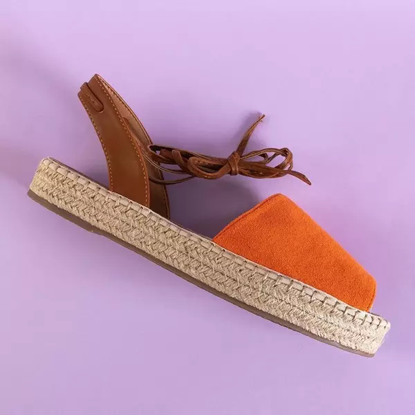 Oranžové viazané dámske sandále z Alviny - topánky
