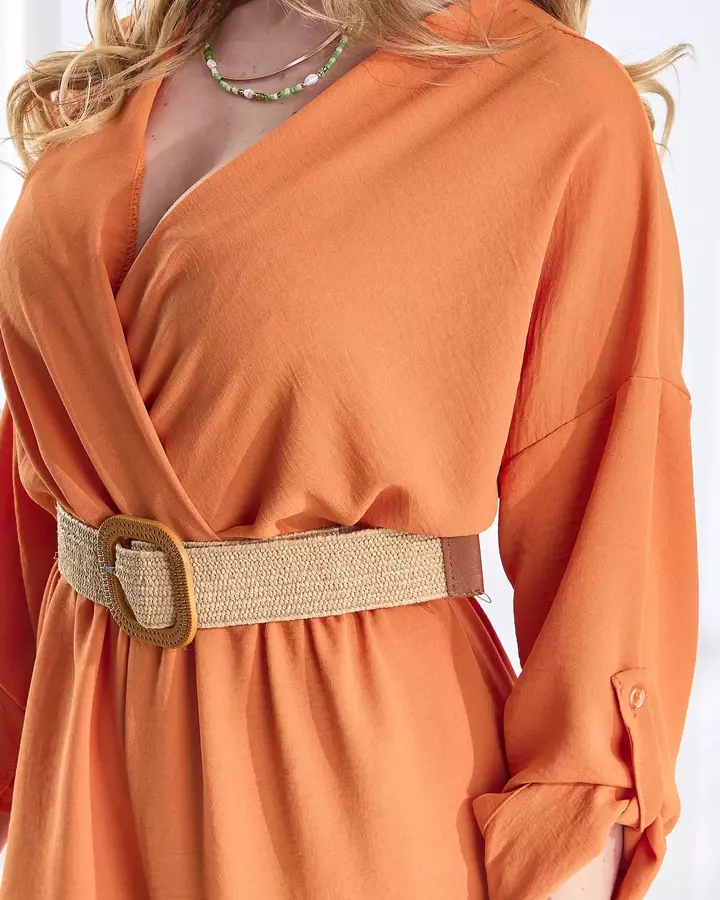 Oranžový dlhý dámsky overal - Oblečenie
