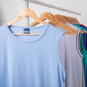 Pánska svetlo modrá košeľa bez rukávov - oblečenie