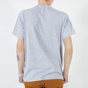 Pánske bavlnené tričko šedej farby s potlačou - Oblečenie
