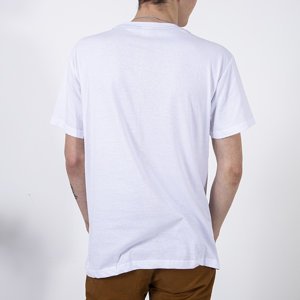 Pánske biele bavlnené tričko - Oblečenie