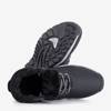 Pánske čierne zateplené turistické topánky s béžovou podrážkou Slavkos - Obuv