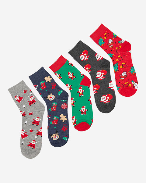 Pánske dlhé vianočné ponožky 5 / bal - Spodná bielizeň