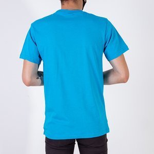 Pánske modré bavlnené tričko - oblečenie