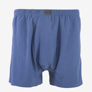 Pánske modré pruhované bavlnené trenírky PLUS SIZE - Spodné prádlo
