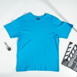 Pánske svetlo modré bavlnené tričko - oblečenie