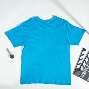 Pánske svetlo modré bavlnené tričko - oblečenie