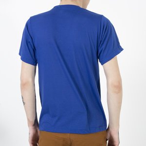Pánske tričko z kobaltovej bavlny - Oblečenie