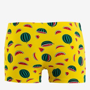 Pánske žlté boxerky s vodovými melónmi - Spodná bielizeň