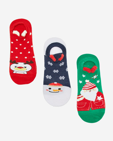 Pestrofarebné dámske ponožky s vianočnou potlačou 3/balenie - Spodné prádlo