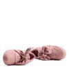 Różowe sportowe buty wiązane wstążką - Obuwie