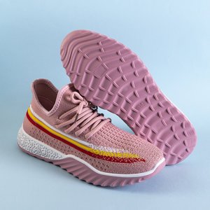 Ružová dámska športová obuv s farebnými pruhmi Lutia - Obuv