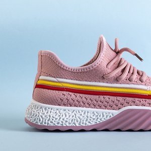 Ružová dámska športová obuv s farebnými pruhmi Lutia - Obuv