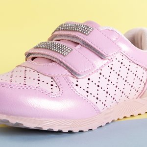 Ružová detská prelamovaná športová obuv s dekoráciami Oksi - Obuv