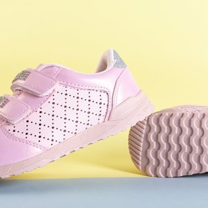 Ružová detská prelamovaná športová obuv s dekoráciami Oksi - Obuv
