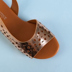 Ružové a zlaté prelamované sandále pre ženy Gabinca - Obuv