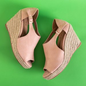 Ružové dámske klinové sandále Lusia - Obuv