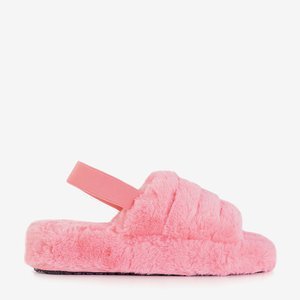Ružové dámske kožušinové papuče Fornax - Topánky