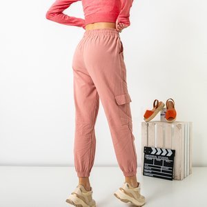 Ružové dámske nákladné nohavice PLUS VEĽKOSŤ - Oblečenie