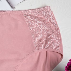 Ružové dámske nohavičky s čipkou PLUS SIZE - Spodná bielizeň