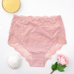 Ružové dámske nohavičky s čipkou PLUS SIZE - Spodná bielizeň