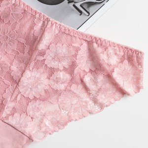Ružové dámske nohavičky s čipkou - Spodná bielizeň