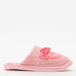 Ružové dámske papuče s mašľou Mommis - Topánky