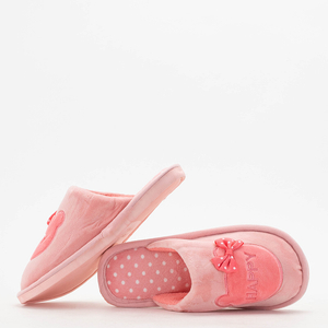 Ružové dámske papuče s mašľou Mommis - Topánky