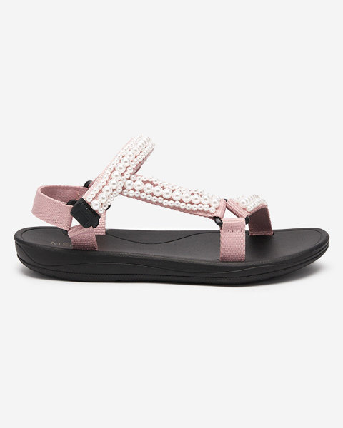 Ružové dámske športové sandále s perlami Dotiss- Obuv