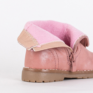 Ružové detské čižmy so srdiečkami značky Hirri- Shoes