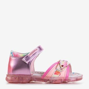 Ružové detské sandále s dekoráciami Maniunia - Obuv