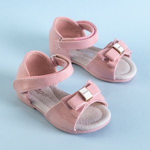 Ružové detské sandále s mašličkou Meeo - Topánky