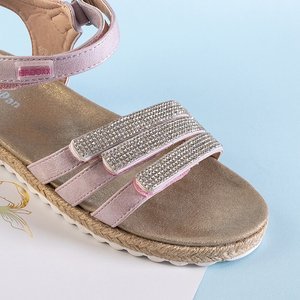 Ružové detské sandále so zirkónmi Ilumus - Topánky