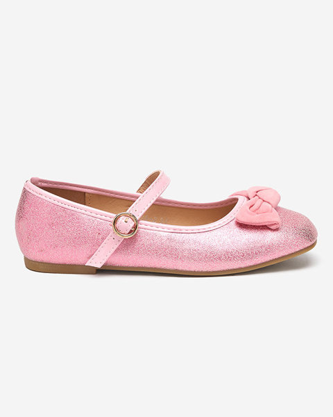 Ružové dievčenské balerínky s opaskom Mosupi Footwear