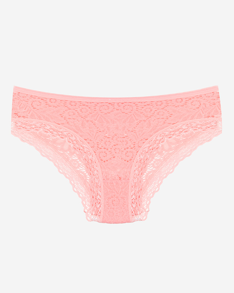 Ružové jednofarebné čipkované nohavičky pre ženy - Spodná bielizeň