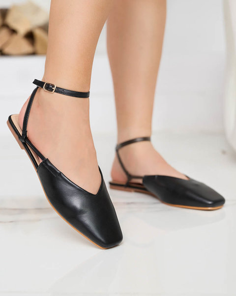 Sandále a'la balerína v čiernej farbe Talio- Topánky