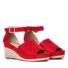 Sandály z červeného espadrillesového klína Letní čas - obuv 1