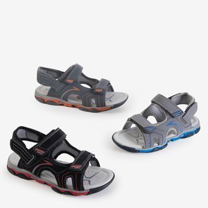 Šedé chlapčenské sandále so suchým zipsom Mikos - Obuv