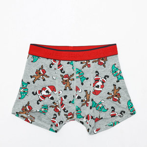Šedé chlapčenské vianočné boxerky - Spodná bielizeň